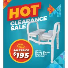 CLEARANCE - Combo Shower Stool & Over Toilet Aid